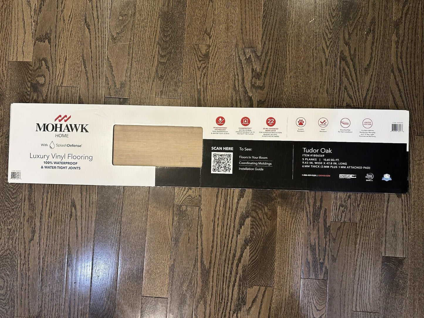 Mohawk Home Tudor Oak 9.5in. Waterproof 22-mil Wear Layer LVP 6mm Plank Flooring