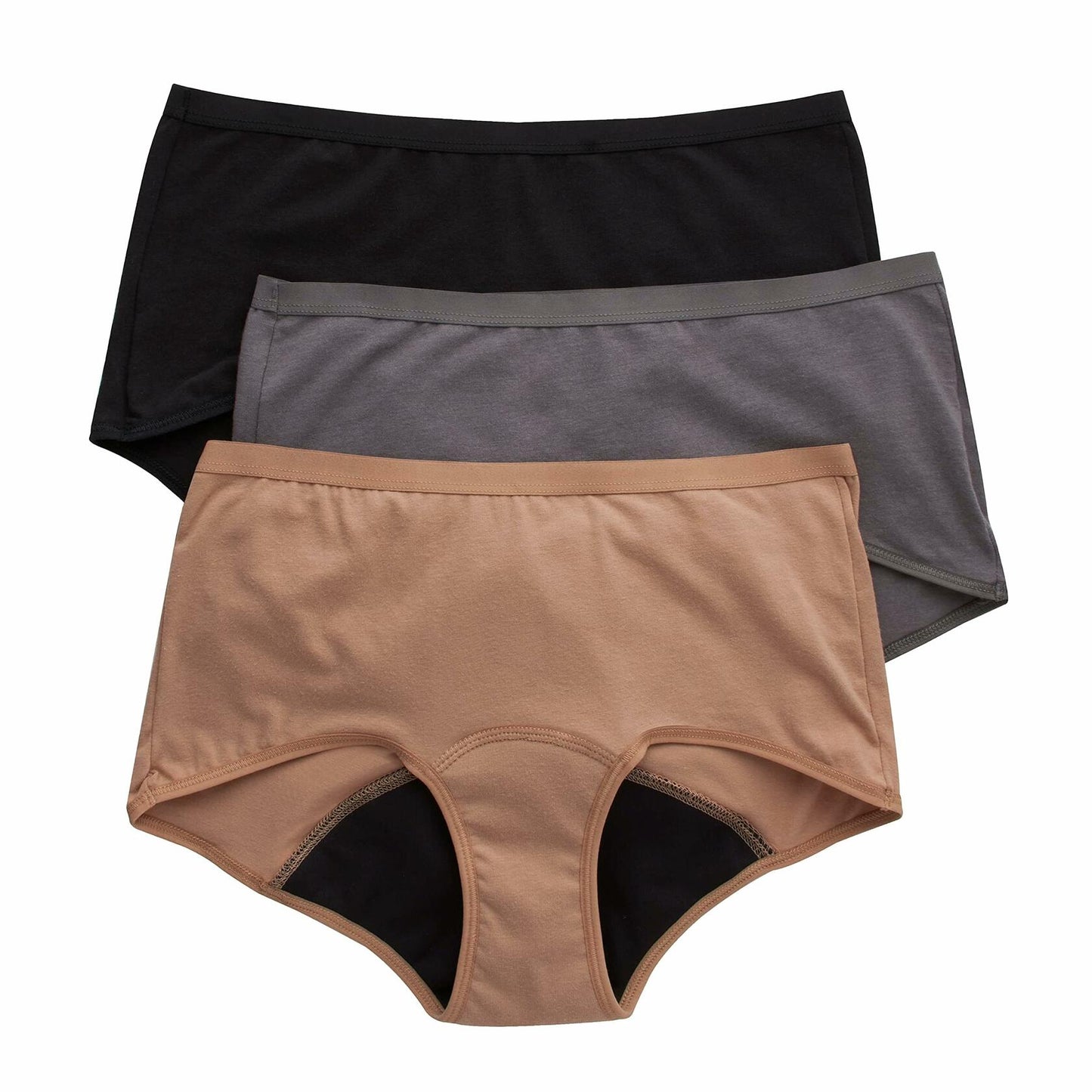 Hanes Womens Comfort, Period-Moderate Leaks , Protection Short Panties-2XL