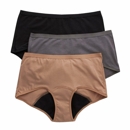 Hanes Womens Comfort, Period-Moderate Leaks , Protection Short Panties-2XL