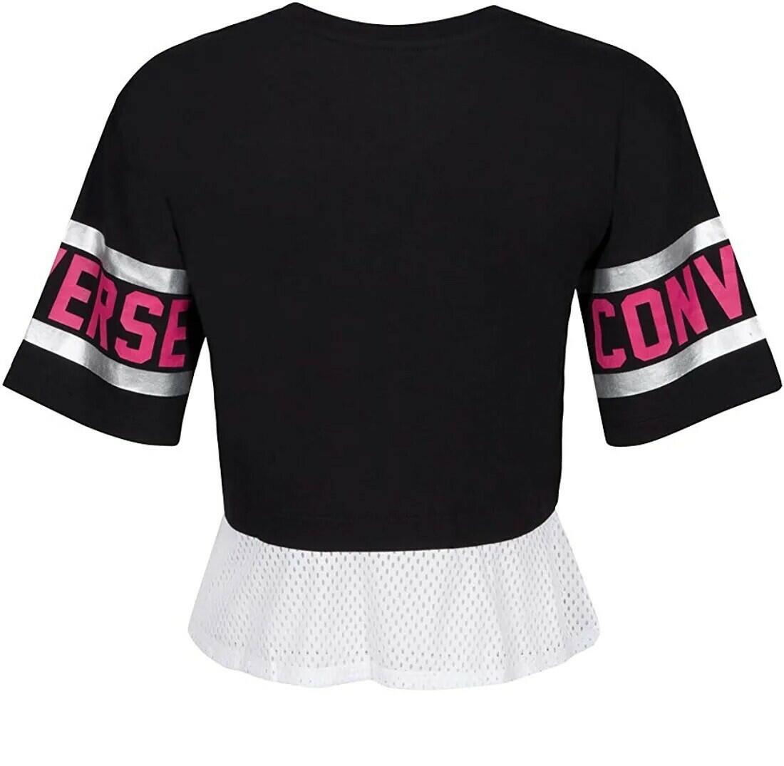 Converse Girl's Kids Siyah Kız Çocuk T-Shirt Black Size 5