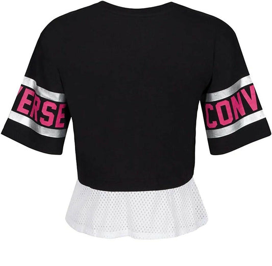 Converse Girl's Kids Siyah Kız Çocuk T-Shirt Black Size 5