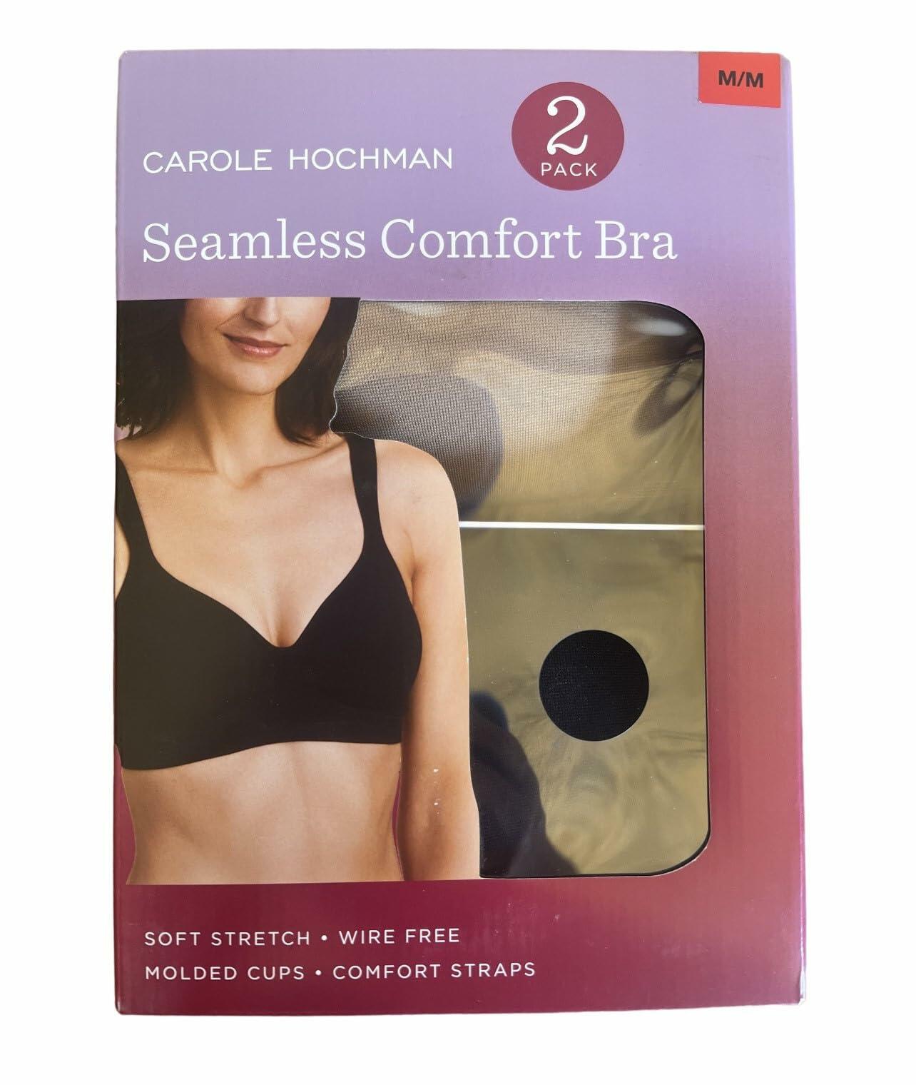 Carole Hochman Seamless Comfort Bra Wire Free Molded Cups Comfort Straps-2-pack