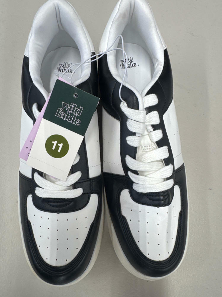 Women's Lola Lace-Up Sneakers with Memory Foam Insole - Wild Fable Black 11