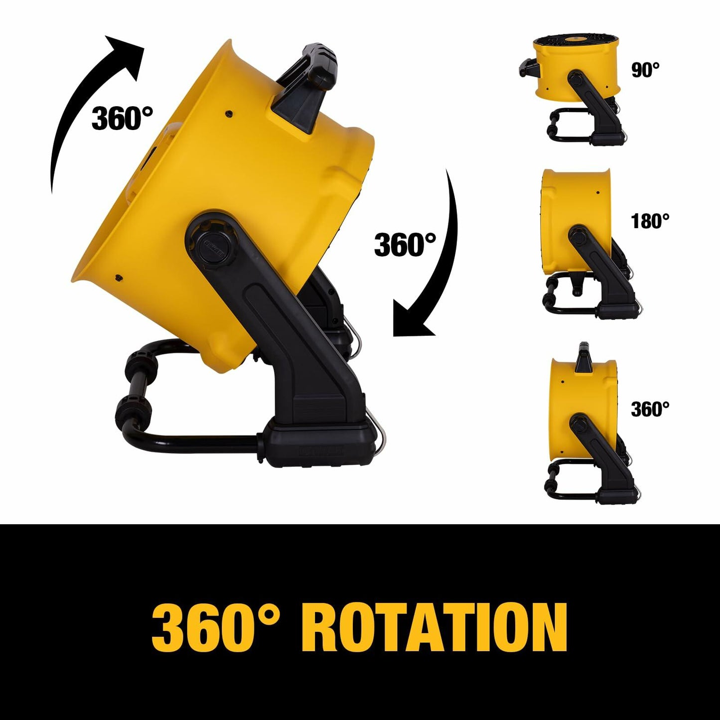 DEWALT 16 Inch Heavy Duty Floor Fan, Barrel Fan, 3-Speed, 360°,Tilting Airflow F