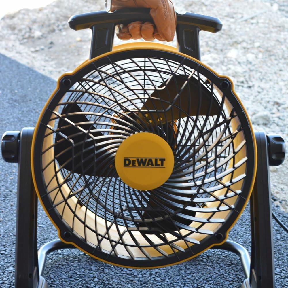 DEWALT 16 Inch Heavy Duty Floor Fan, Barrel Fan, 3-Speed, 360°,Tilting Airflow F