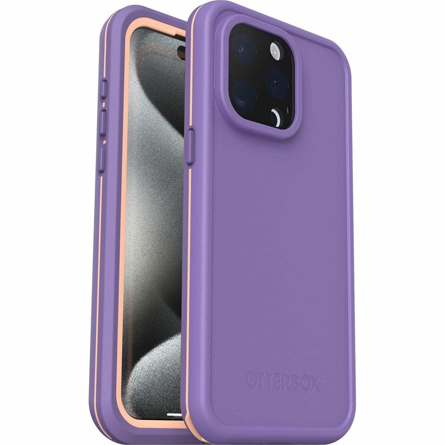 OtterBox iPhone 15 Pro MAX (Only) FRĒ Series Waterproof Case with MagSafe Purple