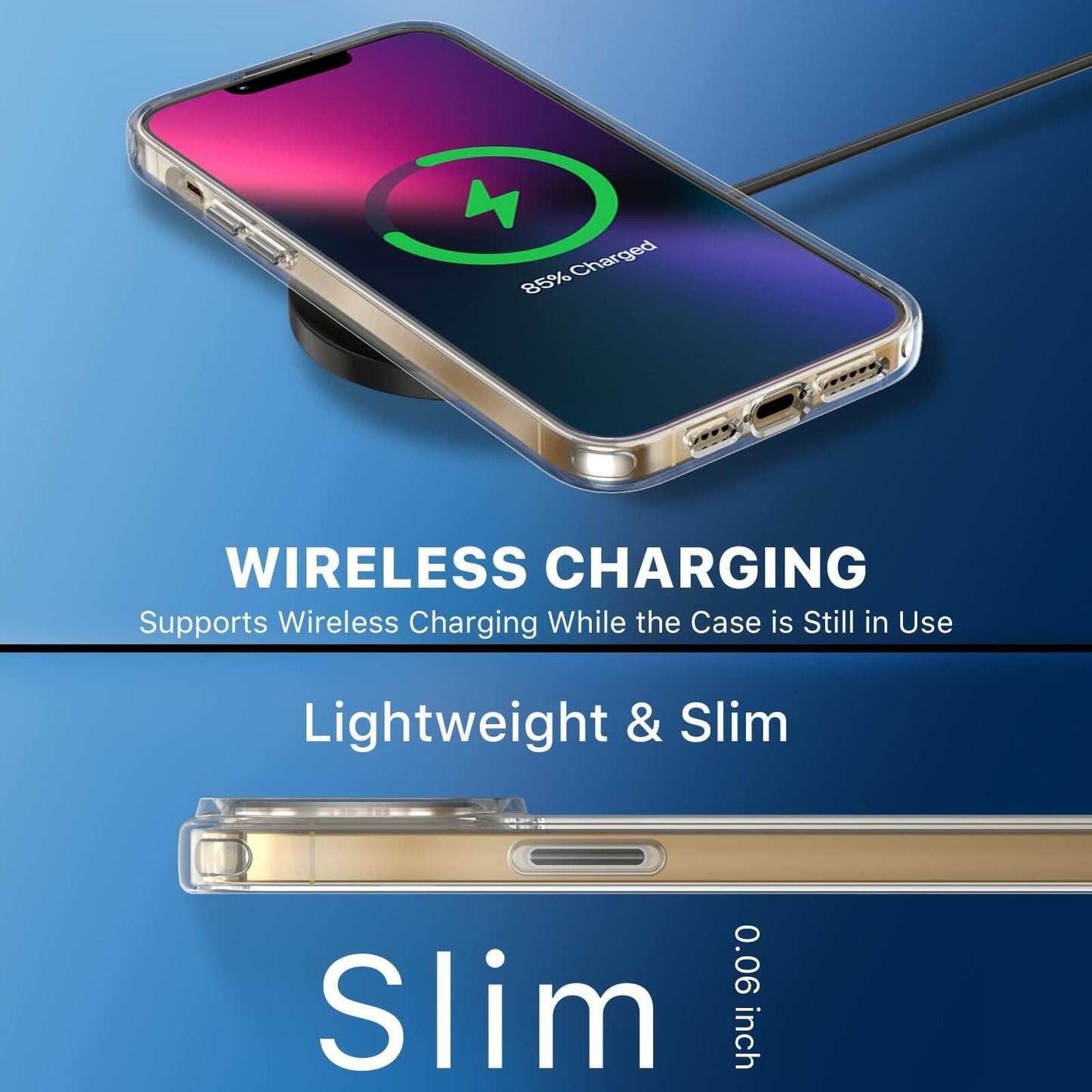 M MYBAT PRO Clear Bicolor Case for iPhone 13 Case, 6.1 inch, Slim