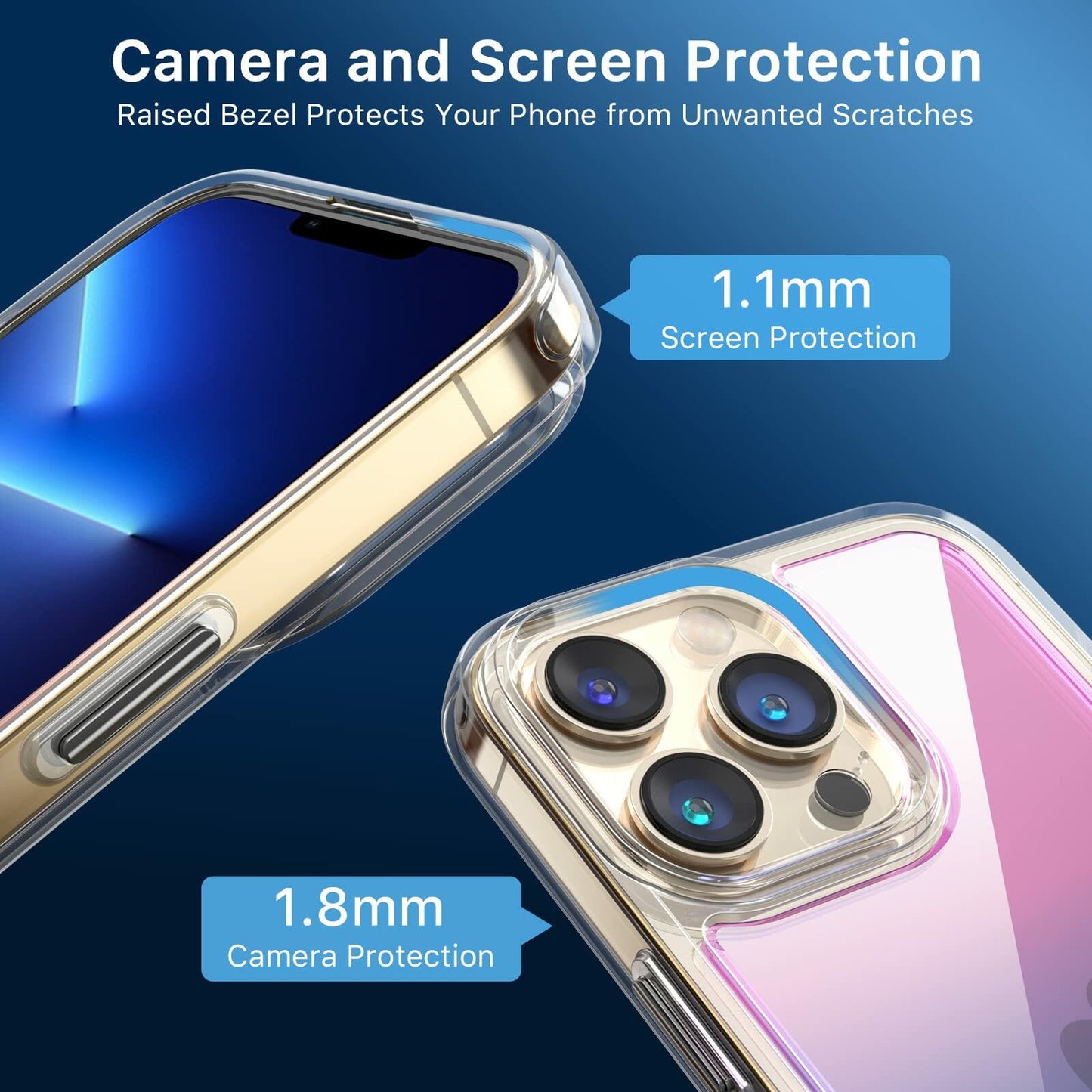 M MYBAT PRO Clear Bicolor Case for iPhone 13 Case, 6.1 inch, Slim