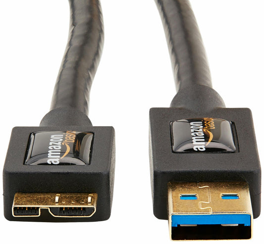 Amazon Basics Micro USB2USB-A 3.0 Charger Cable, 4.8Gb High-Speed/Gold Plugs-3ft