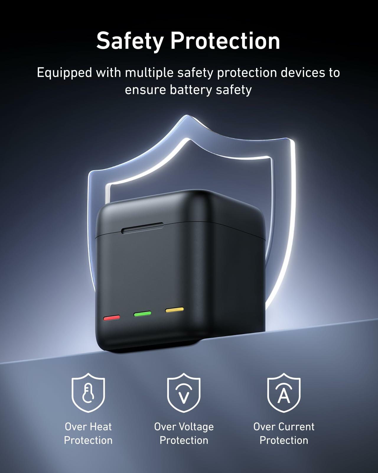 TELESIN Battery Charger for GoPro Hero 12,11,10,9