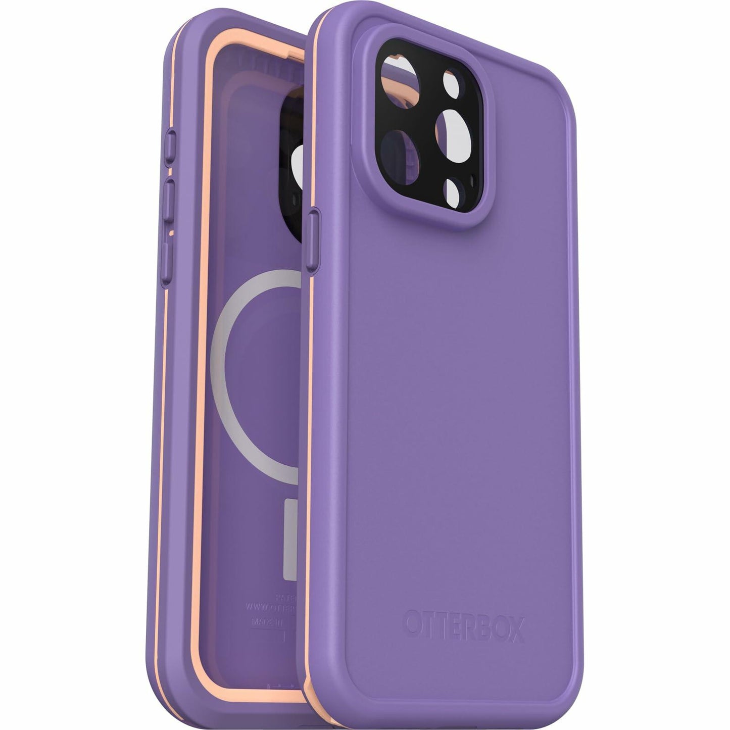 OtterBox iPhone 15 Pro MAX (Only) FRĒ Series Waterproof Case with MagSafe Purple