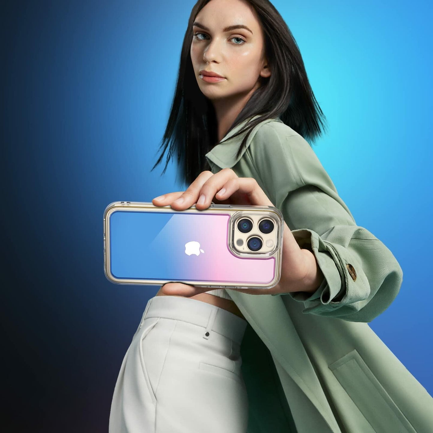 M MYBAT PRO Clear Bicolor Case for iPhone 13 Case, 6.1 inch, Slim