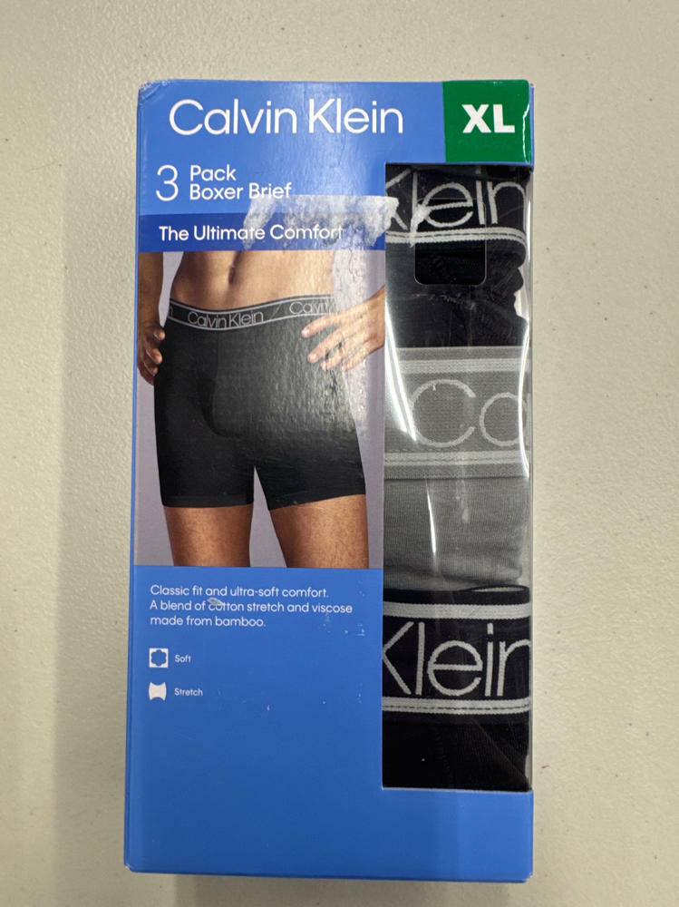 Calvin Klein Mens 3 Pack Lightweight Boxer Brief- XL