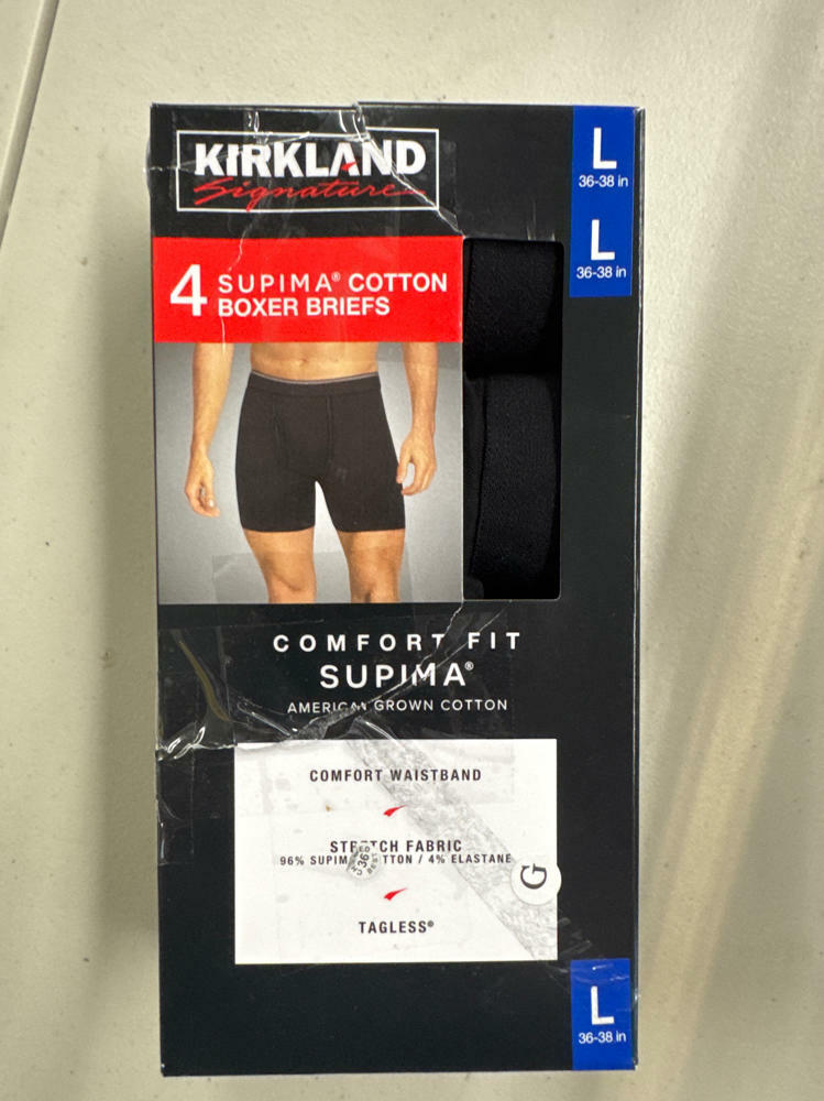 Kirkland Signature Men's Boxer Brief Multicolor Pack, Large (Pack of 4)