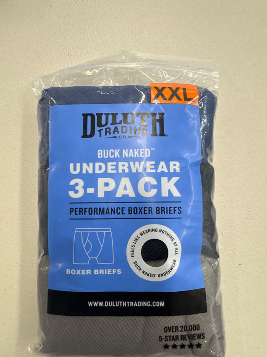 Duluth Trading Buck Naked Boxer Brief 3 Pack Men's XXL Blue Gray Black