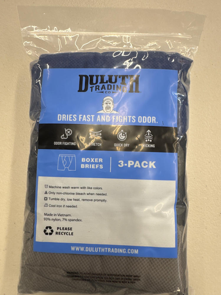 Duluth Trading Buck Naked Boxer Brief 3 Pack Men's XXL Blue Gray Black