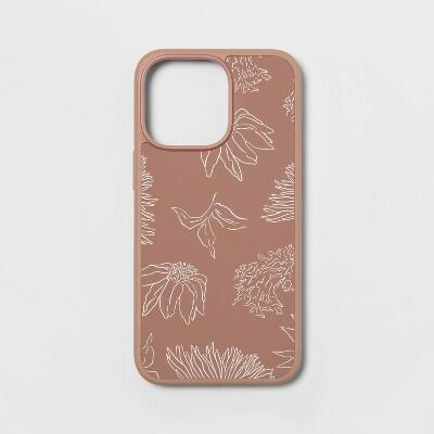 Apple iPhone 13 Pro Case - Heyday Warm Taupe: Floral Print, Scratch-Resistant