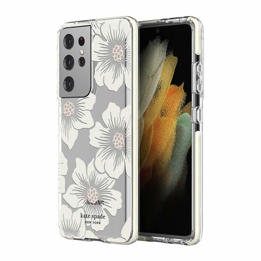 Kate Spade Defensive Hardshell Case Compatible with Samsung Galaxy S21 Ultra 5G - HollyHock