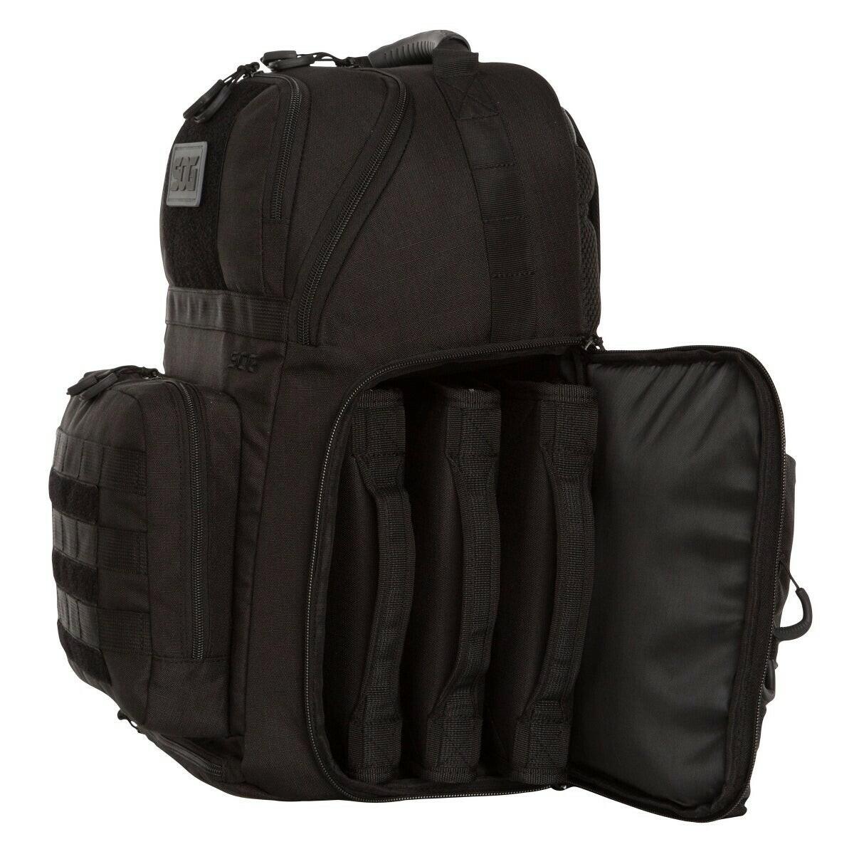 SOG 3 Pistol Range Backpack, 11.7”Wx8.6”Lx18.1”H Black (3) Pistol cases 1819466