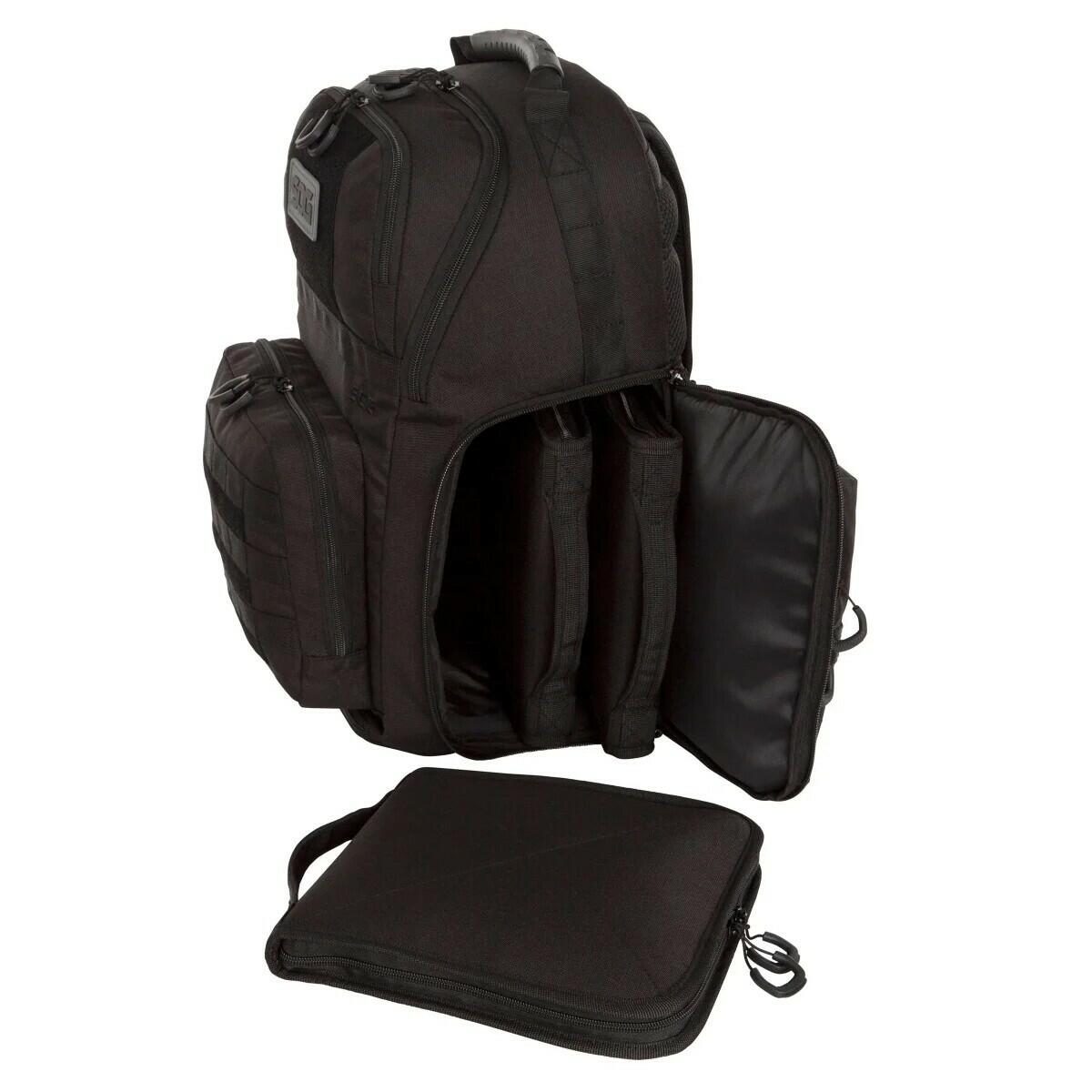 SOG 3 Pistol Range Backpack, 11.7”Wx8.6”Lx18.1”H Black (3) Pistol cases 1819466