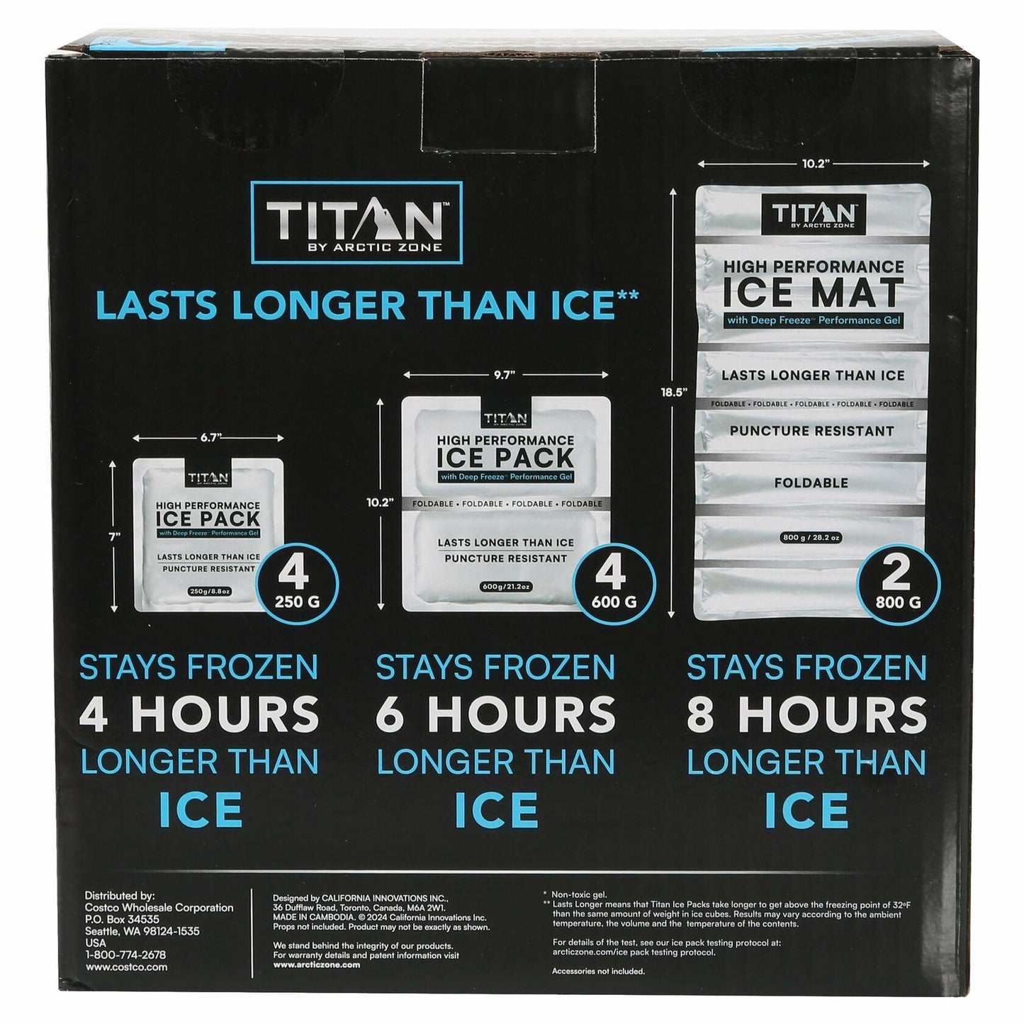 Titan by Arctic Zone Deep Freeze Ice Pack, 10-Piece Set with Deep Freeze Gel