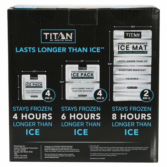 Titan by Arctic Zone Deep Freeze Ice Pack, 10-Piece Set with Deep Freeze Gel
