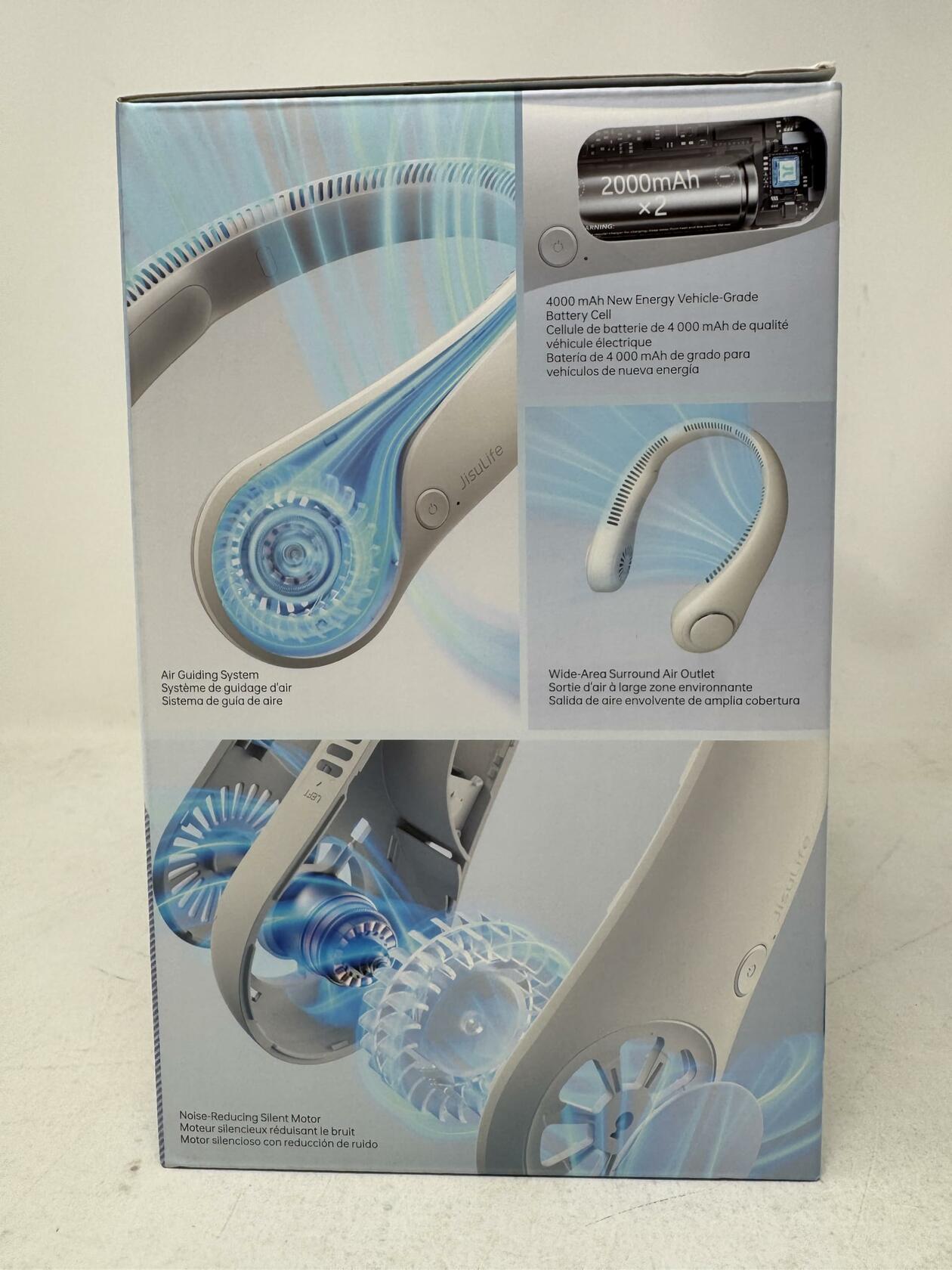 JISULIFE Neck Fan – Hands-Free, Rechargeable, Ultra-Quiet Personal Fan, 2-Pack