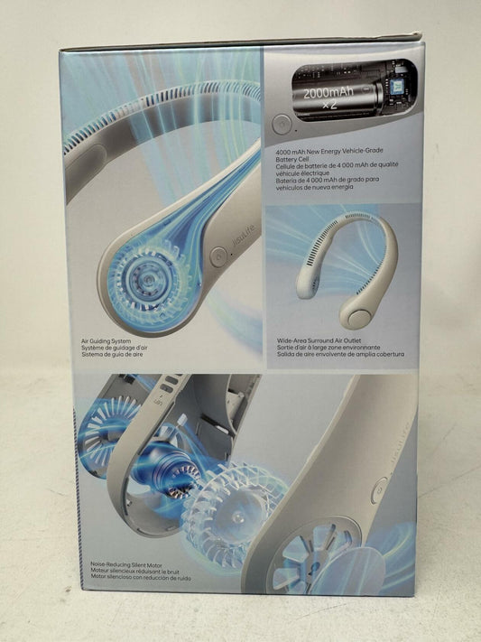 JISULIFE Neck Fan – Hands-Free, Rechargeable, Ultra-Quiet Personal Fan, 2-Pack