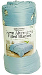 Berkshire Down Alternative Filled Blanket.Reverse to Solid.King Size 112"x92"