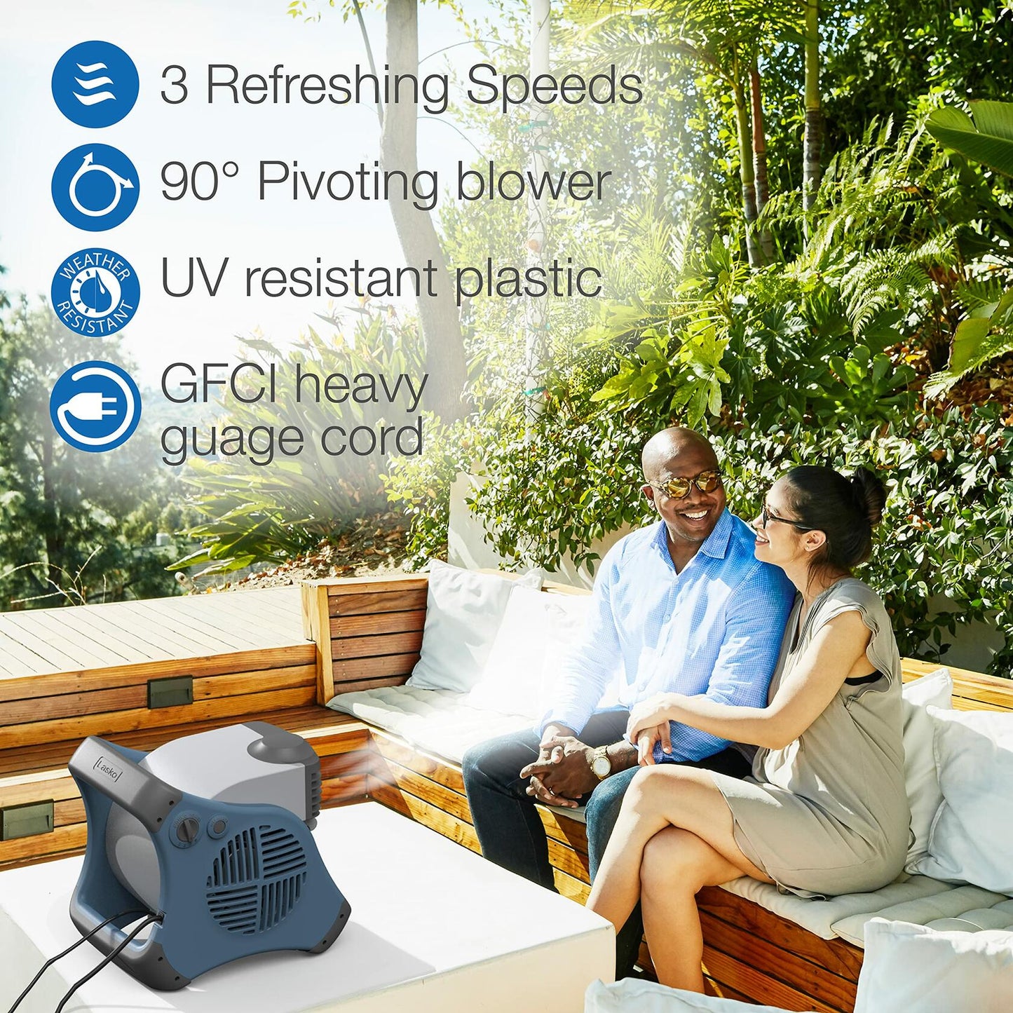 Lasko Misto Outdoor Misting Blower Fan, Ideal 4/Sports/Camping/Decks-3 Speeds