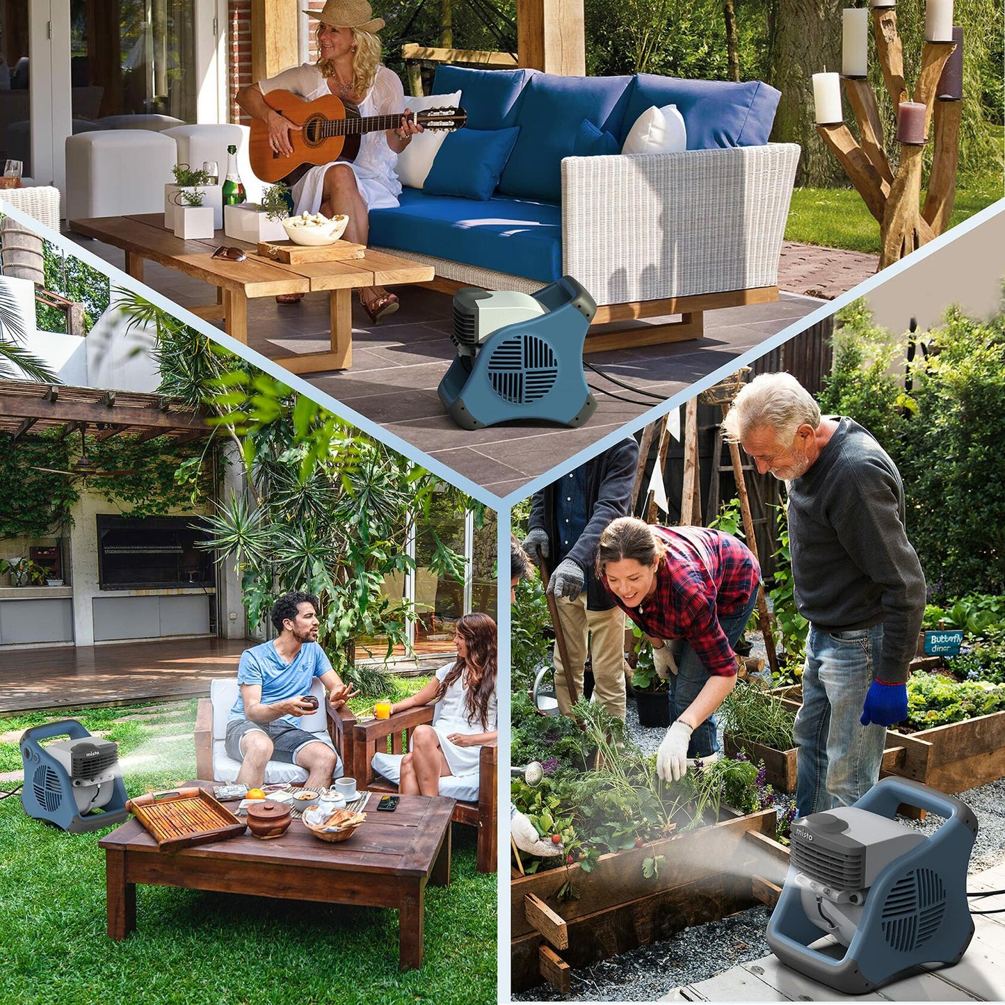 Lasko Misto Outdoor Misting Blower Fan, Ideal 4/Sports/Camping/Decks-3 Speeds