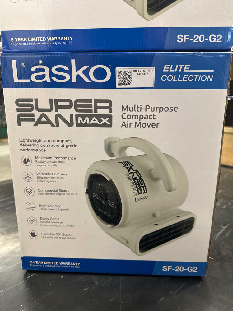 Lasko SF-20-G2 Super Fan Max Multi-Purpose Compact Air Mover, Gray
