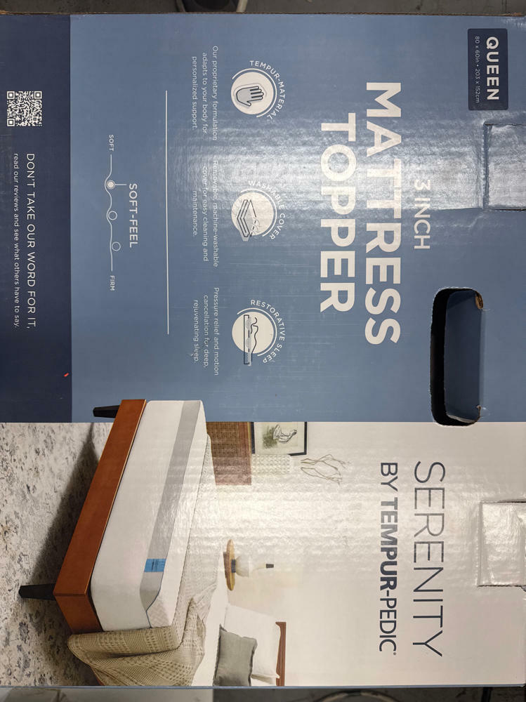 Serenity Tempur-Pedic Cooling Memory Foam Mattress Topper Queen