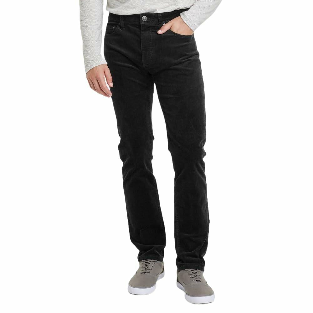 Goodfellow & Co Men's Slim Straight Corduroy 5-Pocket Pants - 30, 32, Black