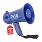 Pyle Portable Battery Operated Megaphone - Mega Horn Loudspeaker with Built-in Siren and Dynamic Microphone - Ideal for Cheering at Football Games, Mini Bullhorn for Kids and Adults,Navy Blue