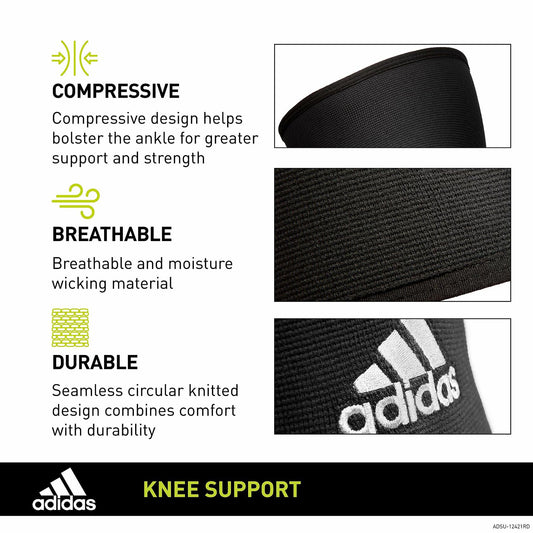 adidas Support Knee Sleeve, Ergonomic Knee Compression Sleeve