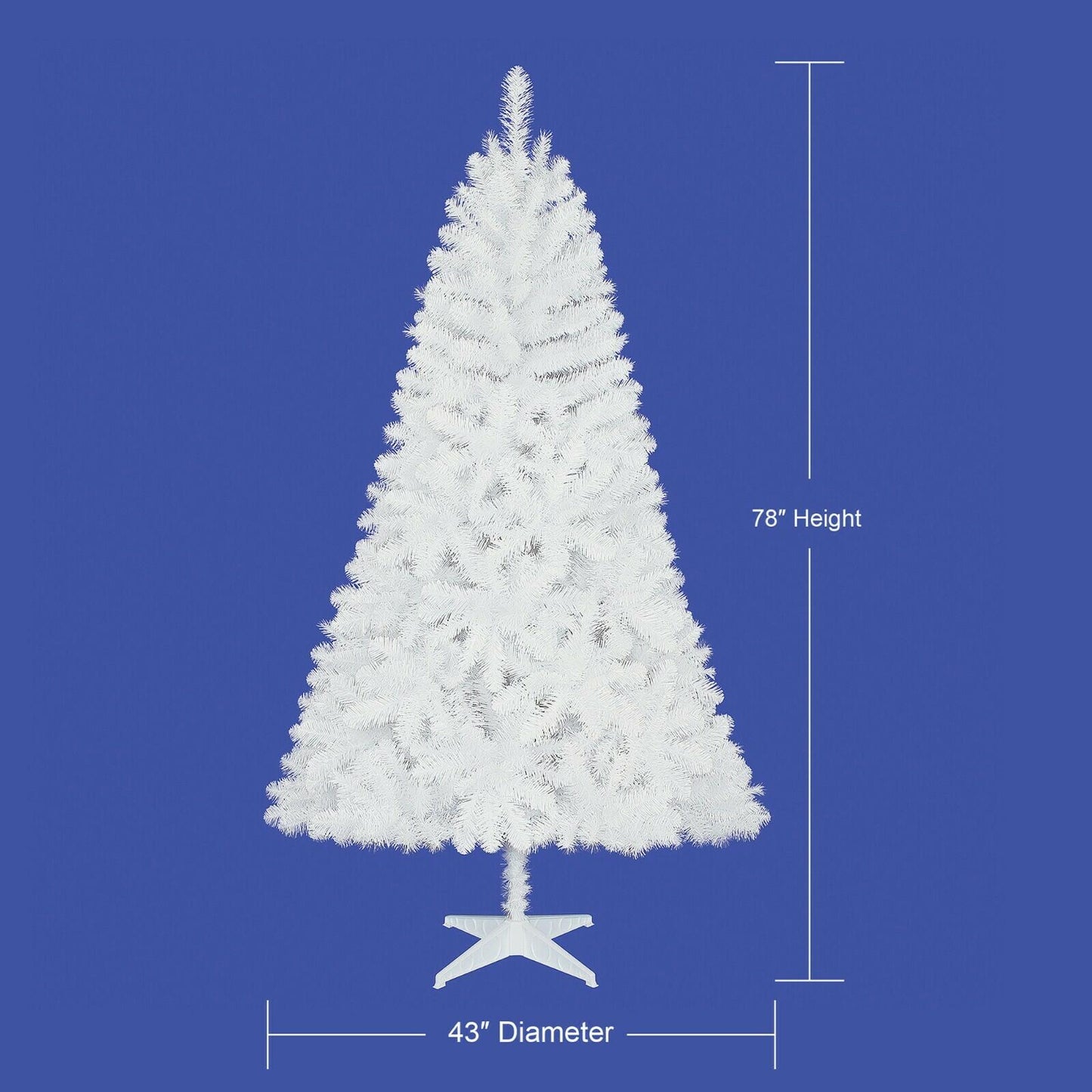NEW HOLIDAY TIME 6.5 ft UNLIT JACKSON SPRUCE WHITE CHRISTMAS HOLIDAY TREE