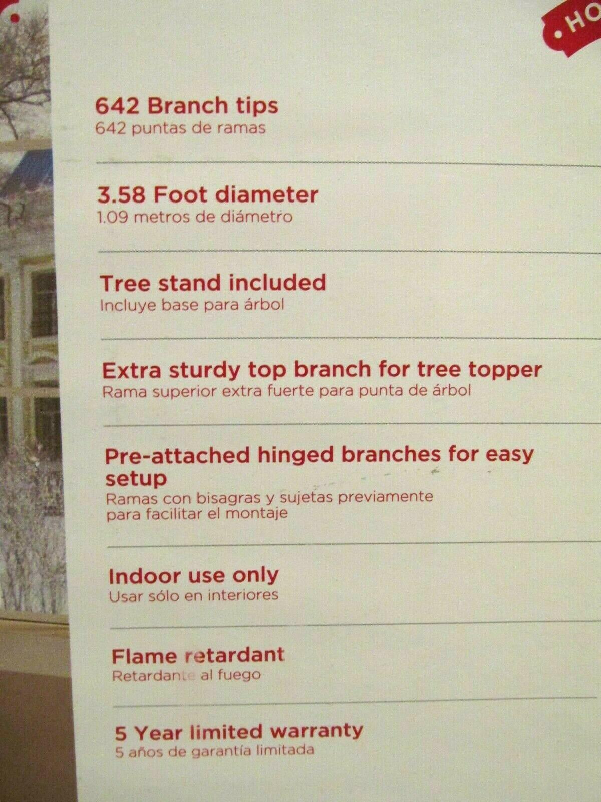 NEW HOLIDAY TIME 6.5 ft UNLIT JACKSON SPRUCE WHITE CHRISTMAS HOLIDAY TREE