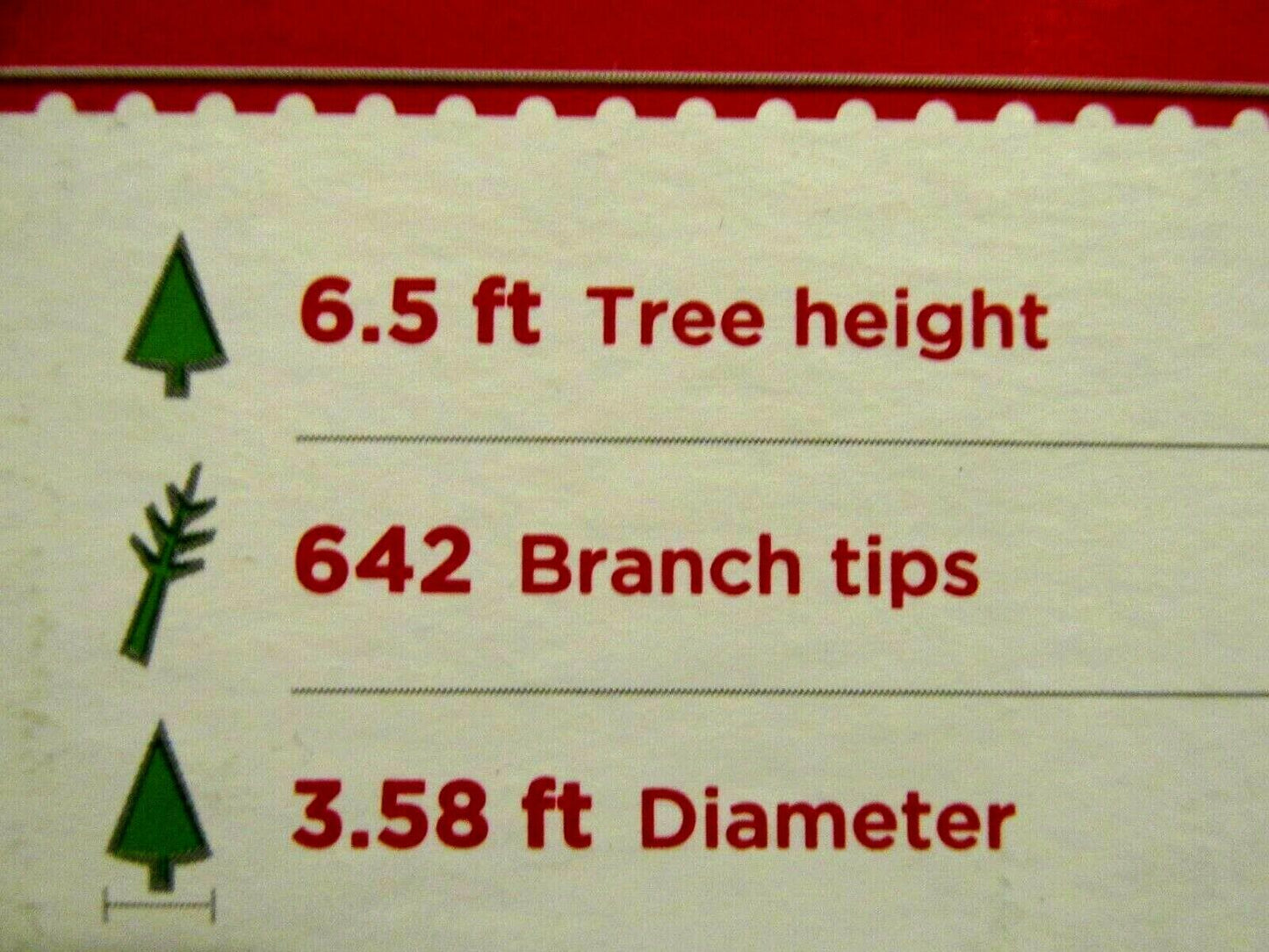 NEW HOLIDAY TIME 6.5 ft UNLIT JACKSON SPRUCE WHITE CHRISTMAS HOLIDAY TREE