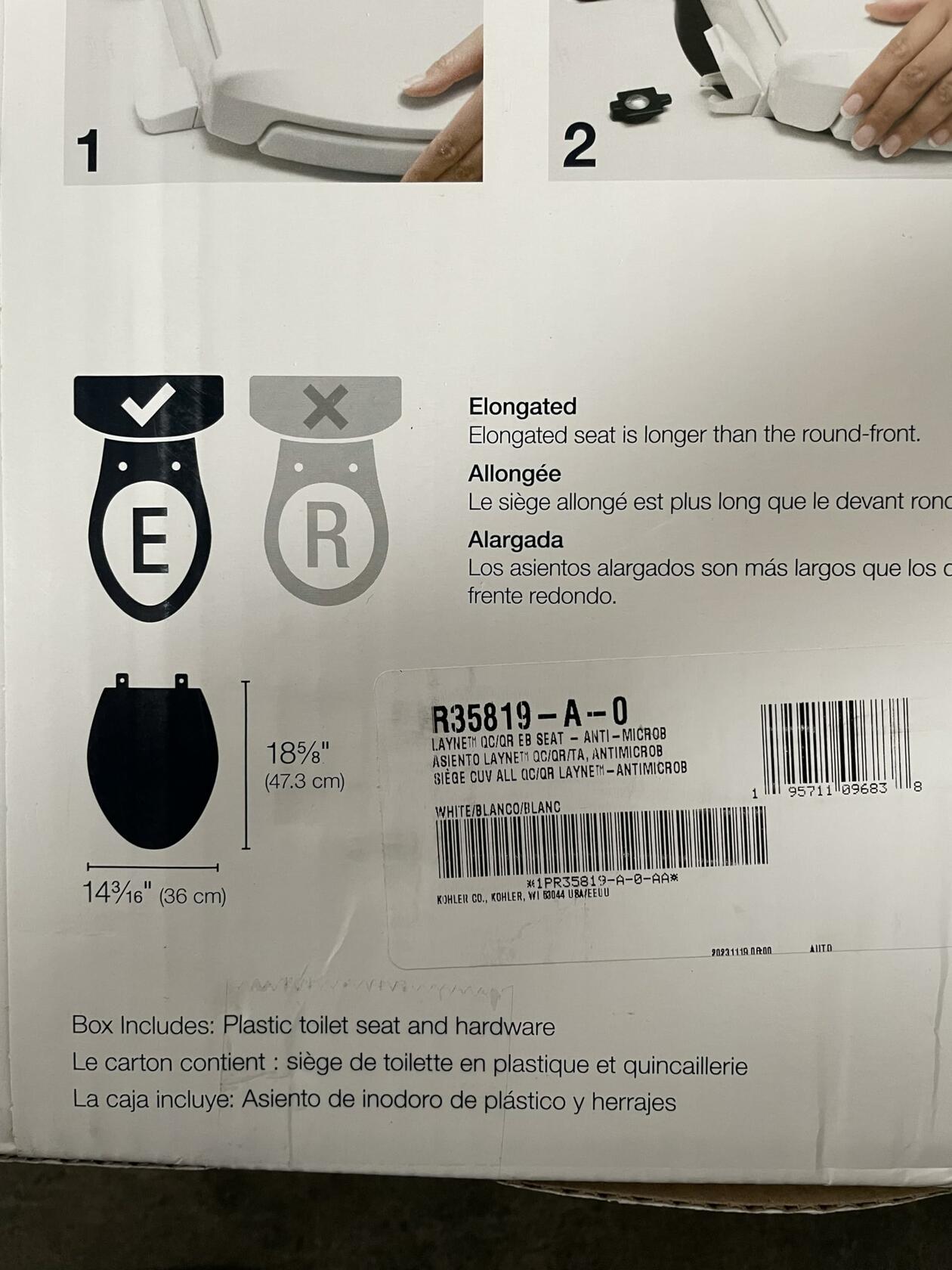 Kohler Layne quiet close elongated toilet seat