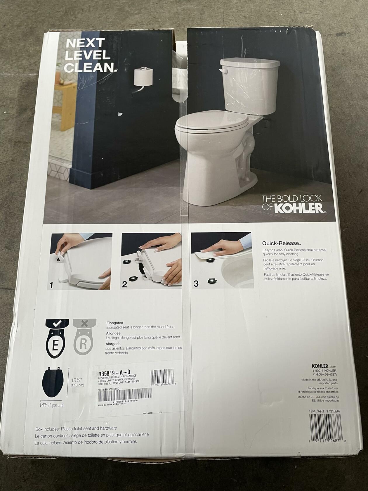 Kohler Layne quiet close elongated toilet seat
