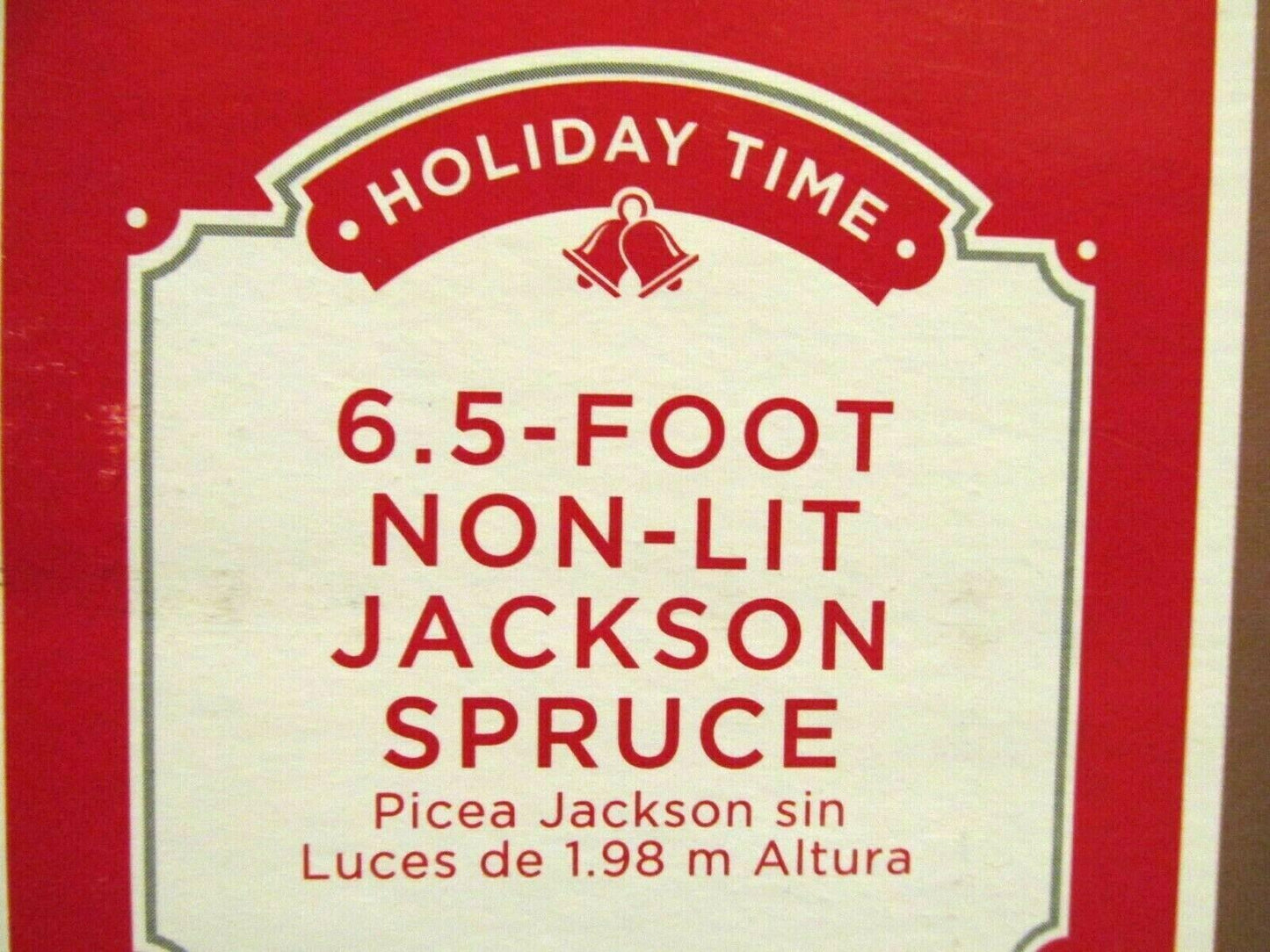 NEW HOLIDAY TIME 6.5 ft UNLIT JACKSON SPRUCE WHITE CHRISTMAS HOLIDAY TREE
