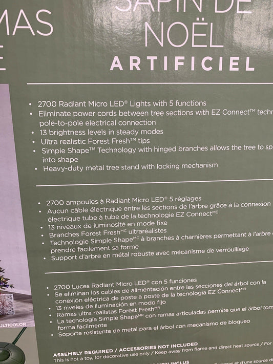 Kirkland 9ft Pre-Lit Aspen EZ Connect Artificial Christmas Tree