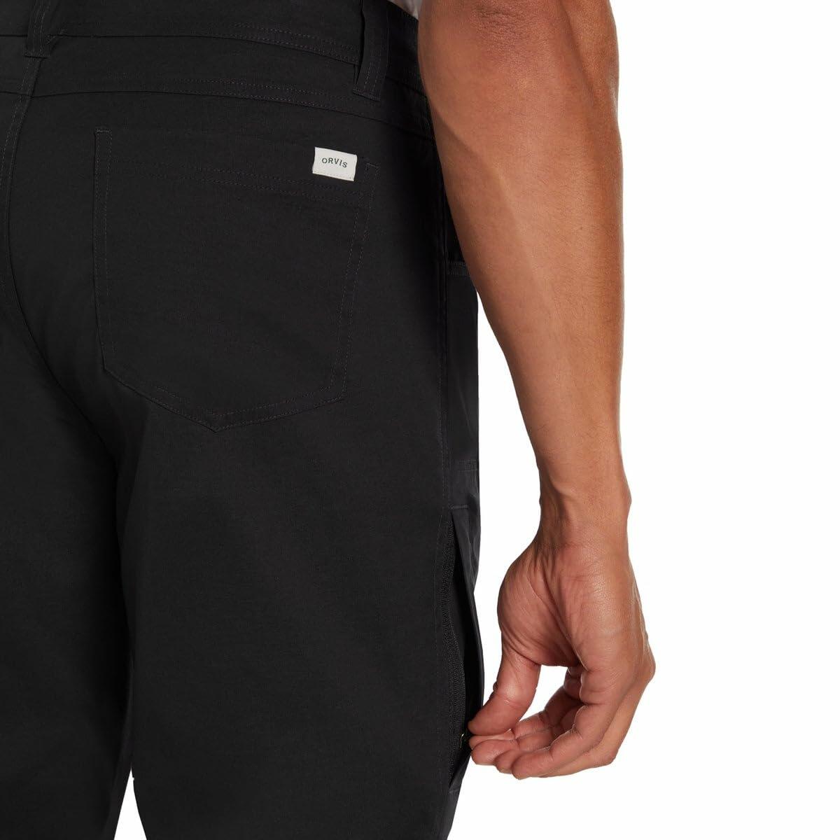 Orvis Mens Regular Fit Fleece Lined Stretch Fabric Pant (Black,34x29)