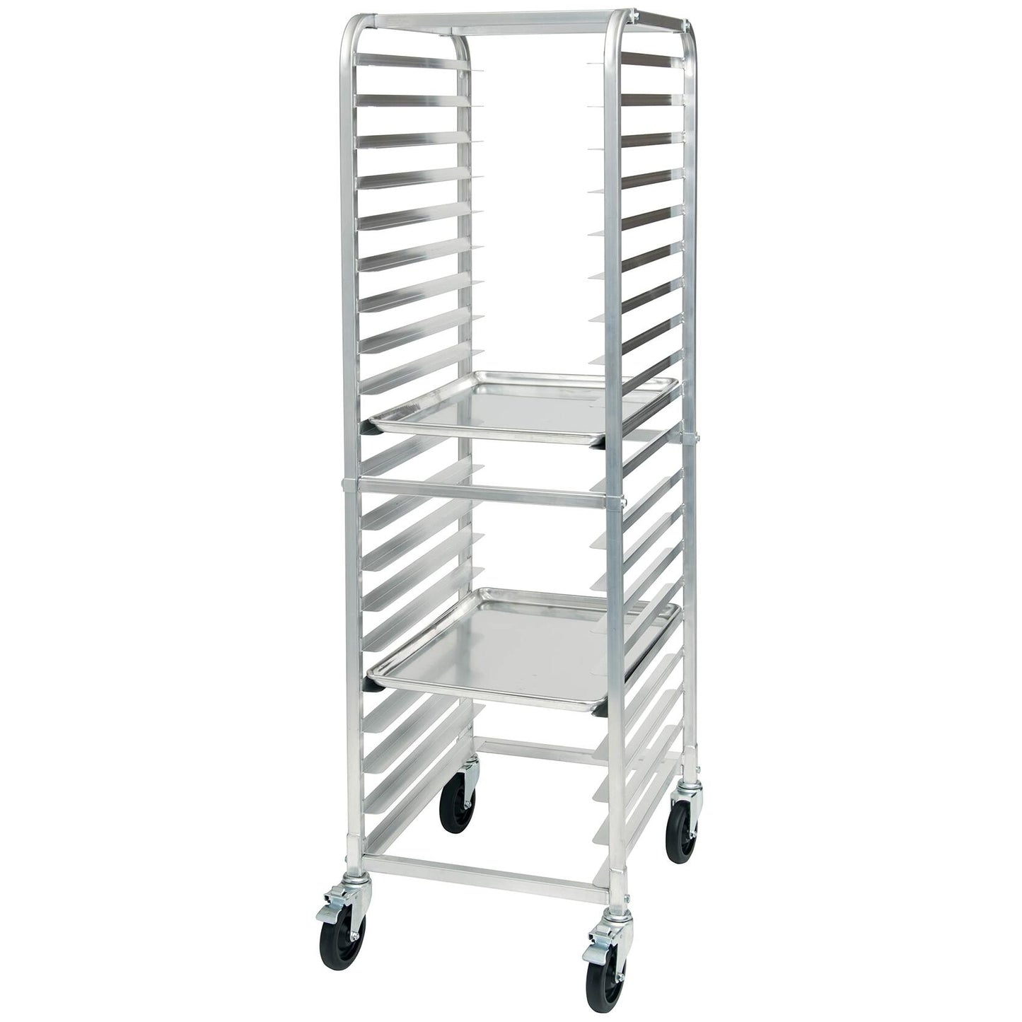 Winco 20-Tier Aluminum Sheet Pan Rack with Brake