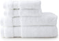 New Charisma Soft 100% Hygro Cotton 4-Piece Hand & Washcloth Towel Set (One Size, White)