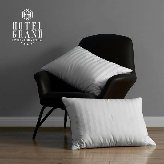 Hotel Grand Luxury Feather Down Pillows King Size (Set of 2 Pack), White