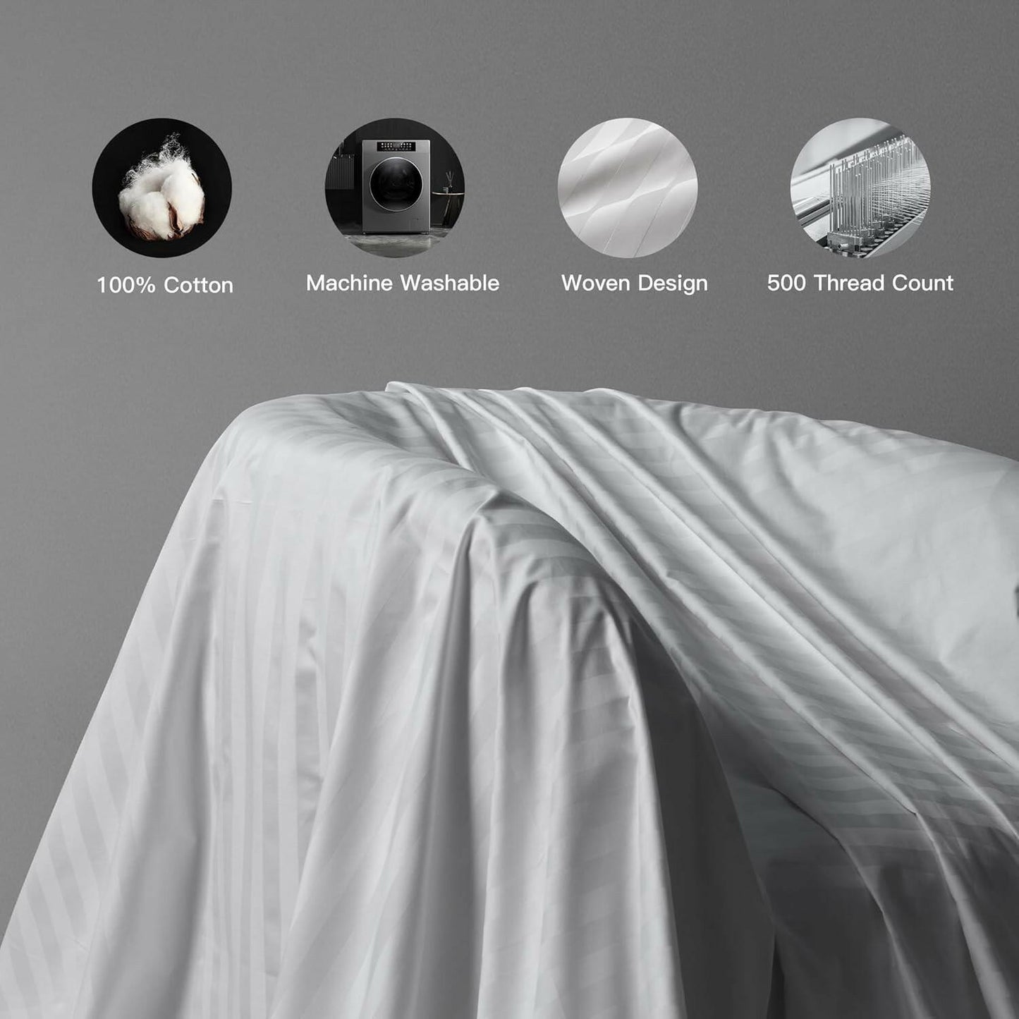 Hotel Grand Luxury Feather Down Pillows King Size (Set of 2 Pack), White