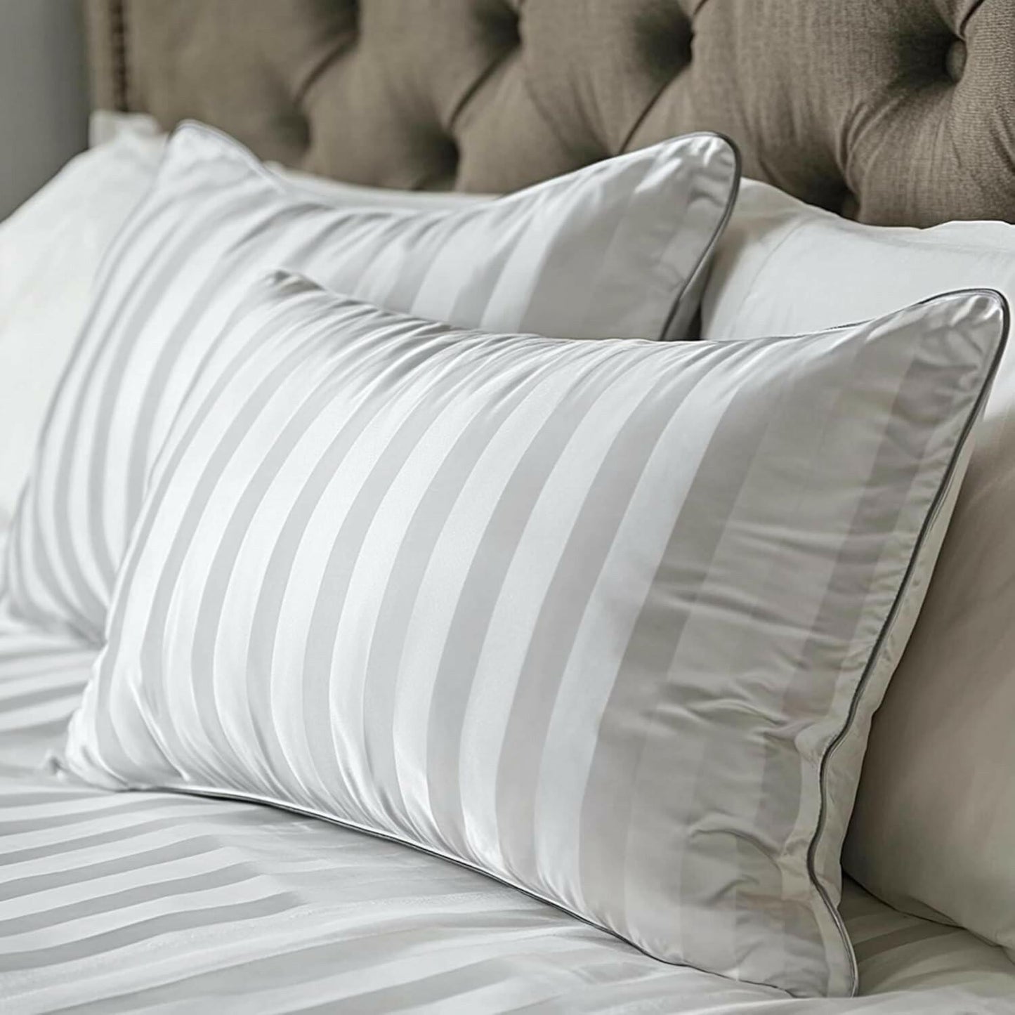 Hotel Grand Luxury Feather Down Pillows King Size (Set of 2 Pack), White
