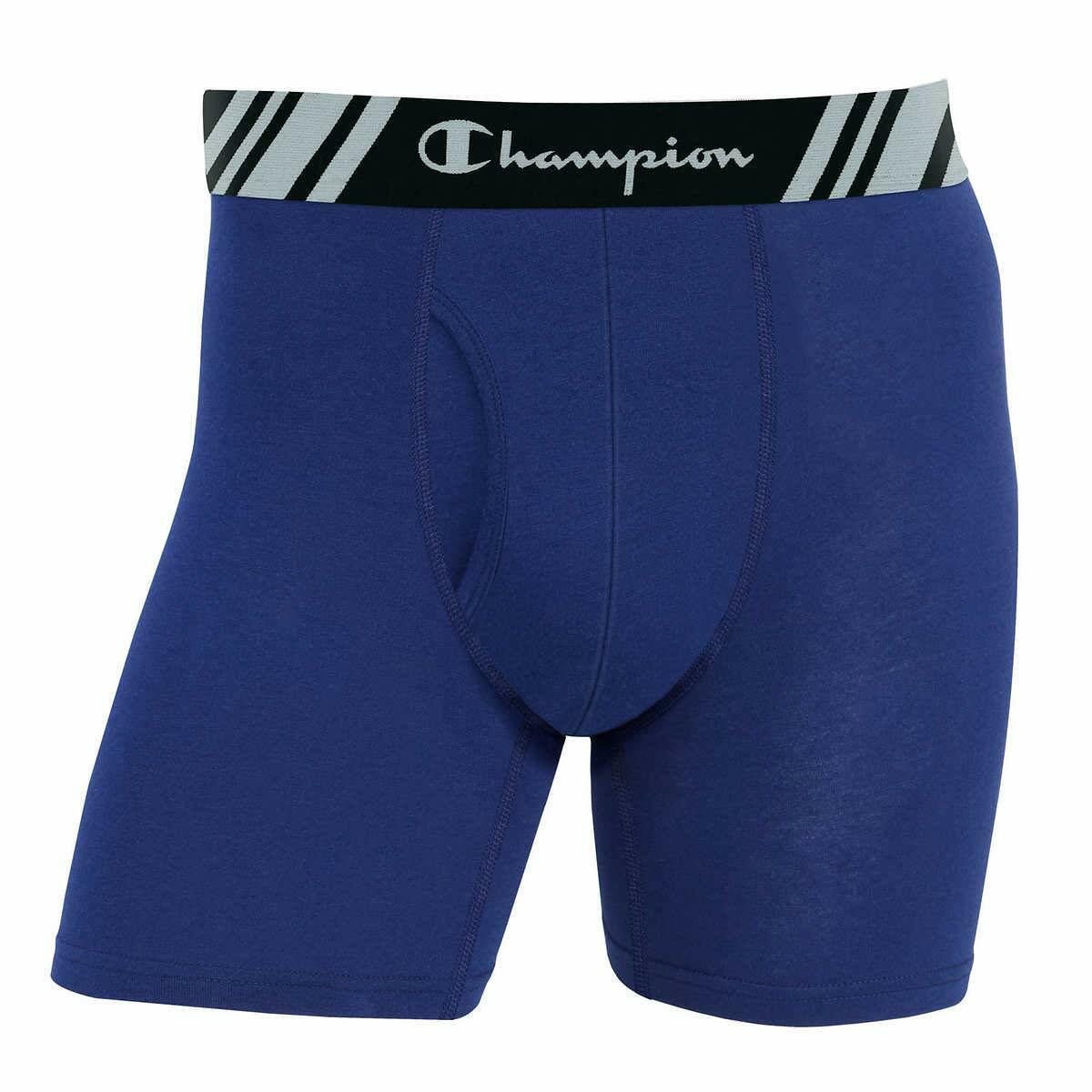 Champion Men's Boxer Briefs Double Dry X-Temp 5 Pack (Black - Navy - Grey, XL